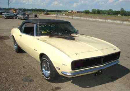 Yellow 1968 Chevrolet Convertible Camaro